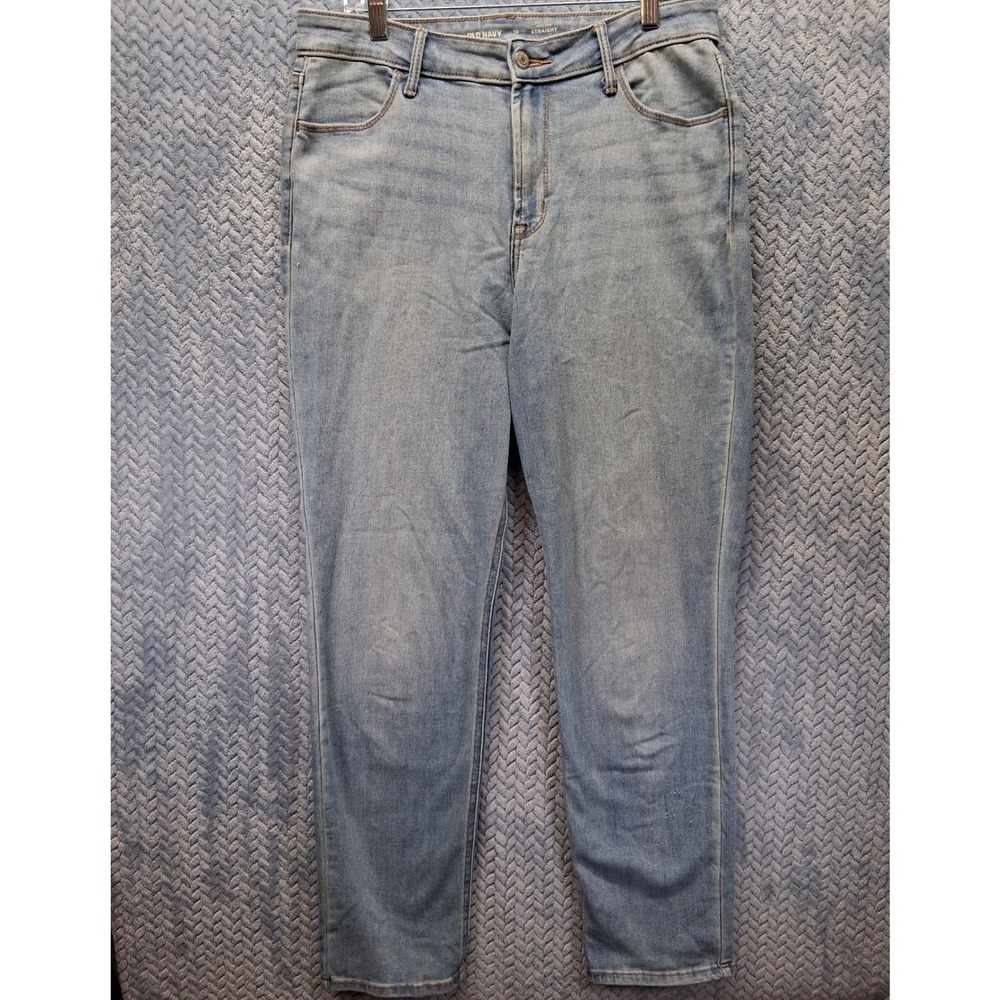 Old Navy High-Rise Straight Jeans Light Wash Denim Size 10 Stretch